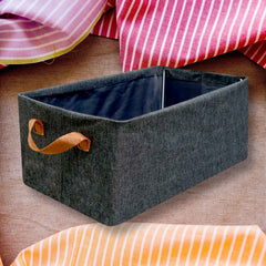 Foldable Storage Box – 45 cm Cotton Linen Organizer | Organivo