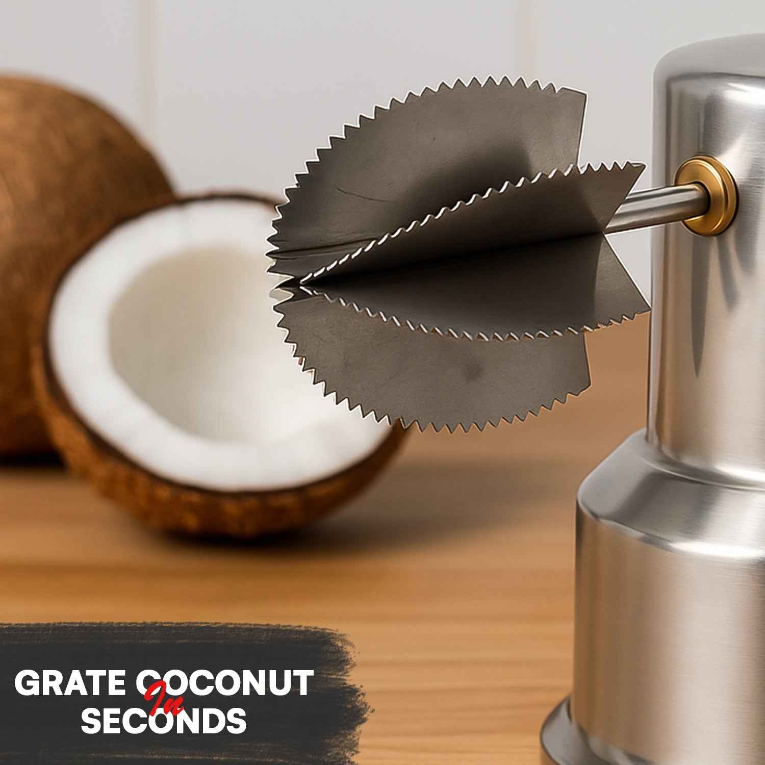 Coconut Scraper – Durable Stainless Steel with Suction Base