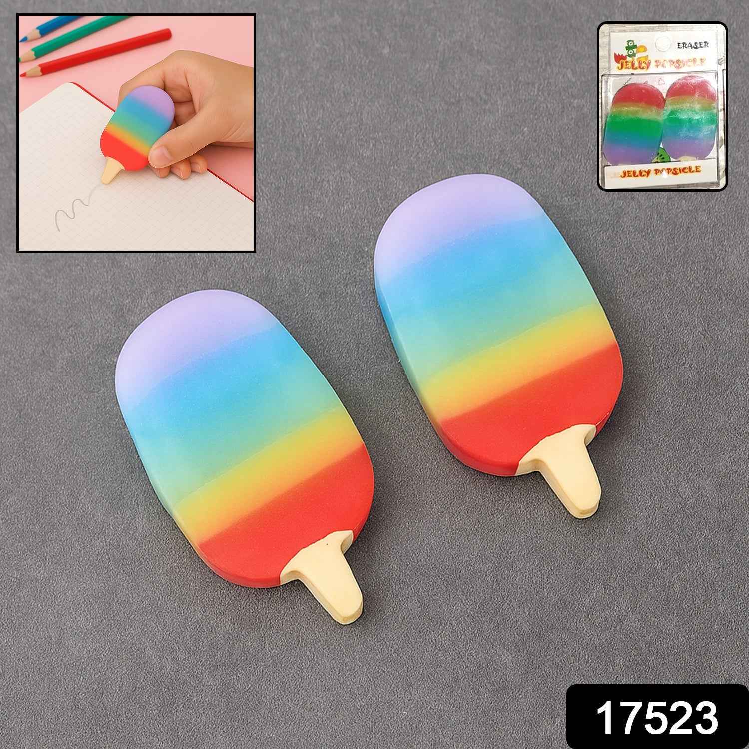 Popsicle Erasers – Cute Jelly Mini Erasers for Kids | Brain Horizon