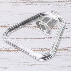 Close-up view of the durable ABS plastic material of the square towel ring.
