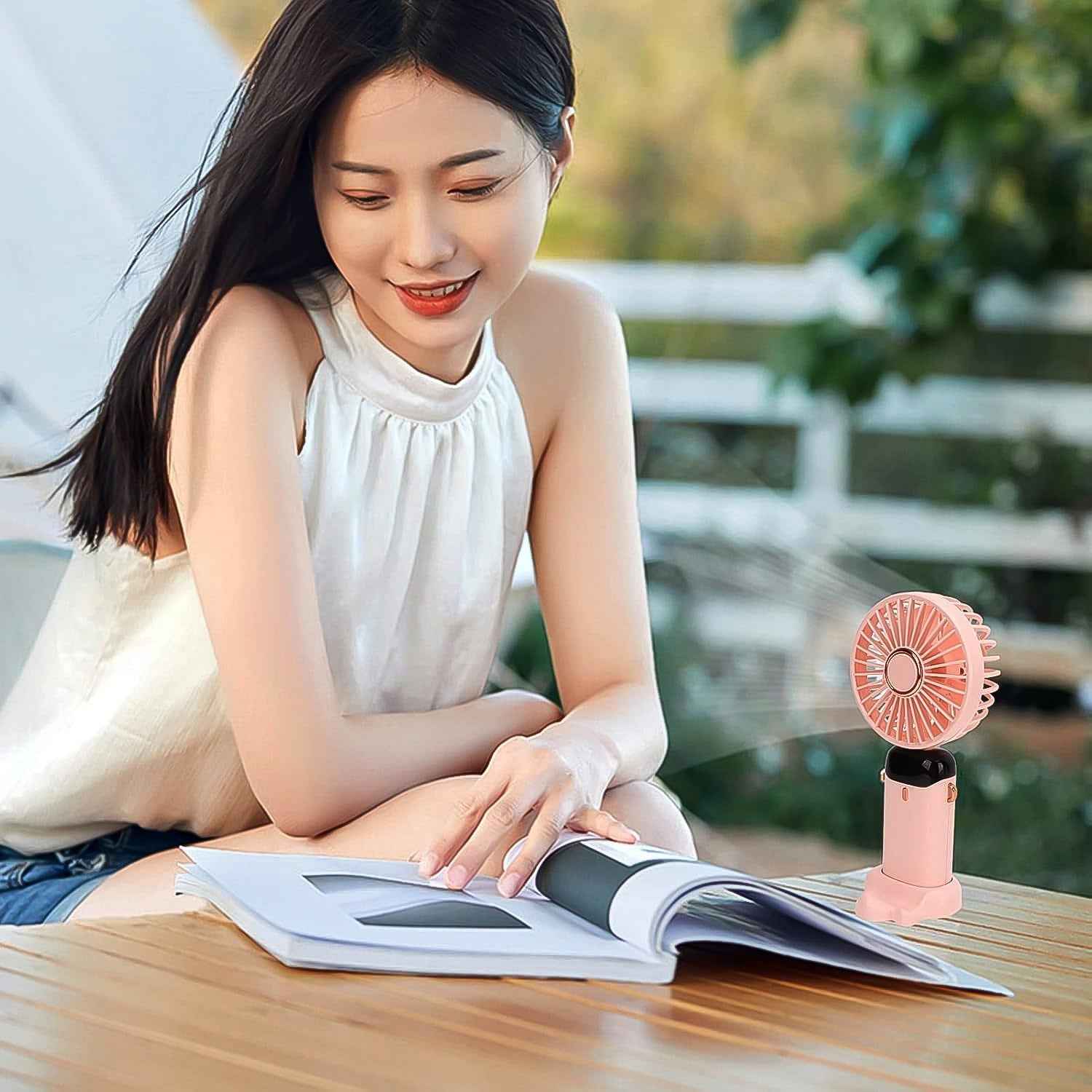Rechargeable Handheld Fan – Portable Personal Cooling with Digital Display