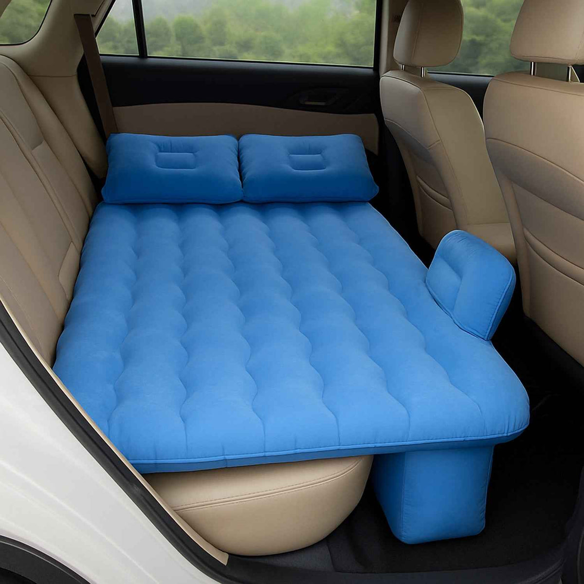Inflatable Car Backseat Air Mattress – Portable Comfort with Pump & Pillows