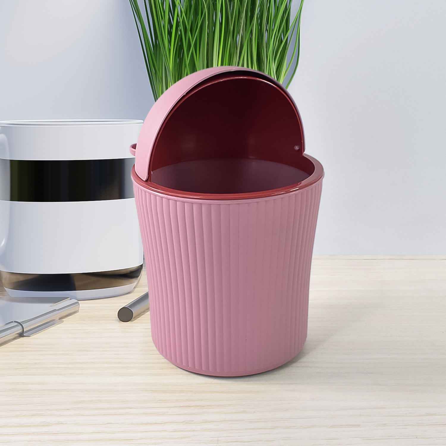 Mini Tabletop Dustbin – Compact 1200 ML Swing Lid Bin