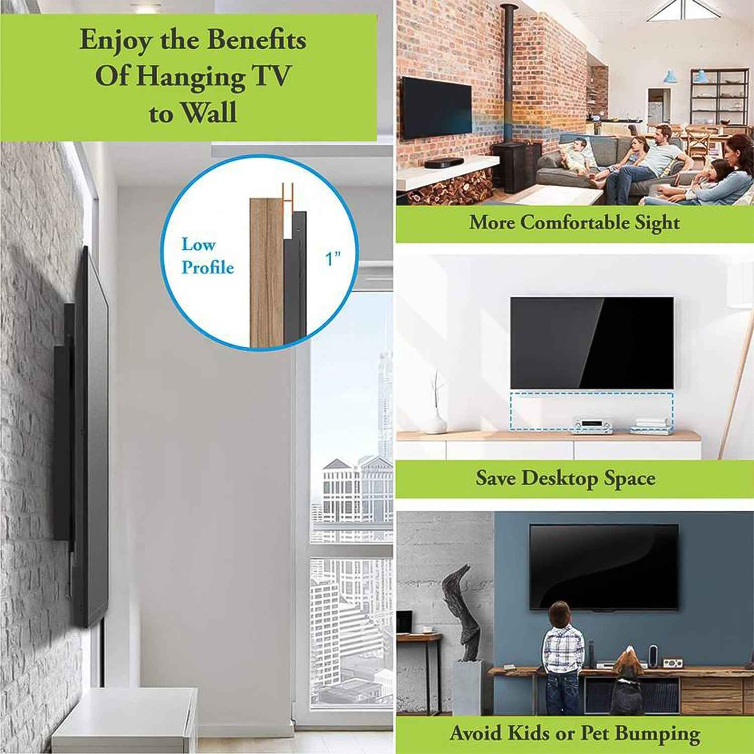 TV Wall Mount Bracket – Heavy Duty Adjustable Metal for 26-55 Inch