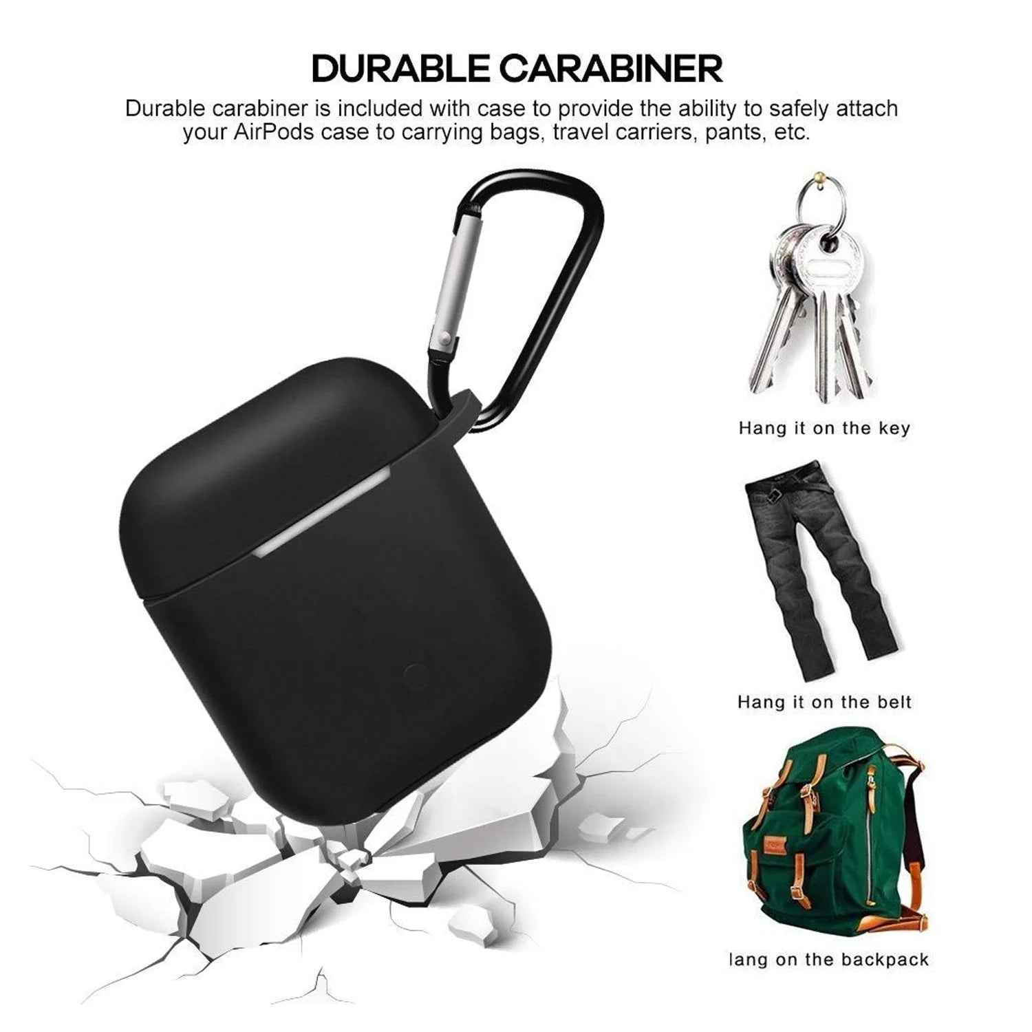 Wireless Earbuds Case – Shockproof Silicone Cover with Keychain | PHOBIA