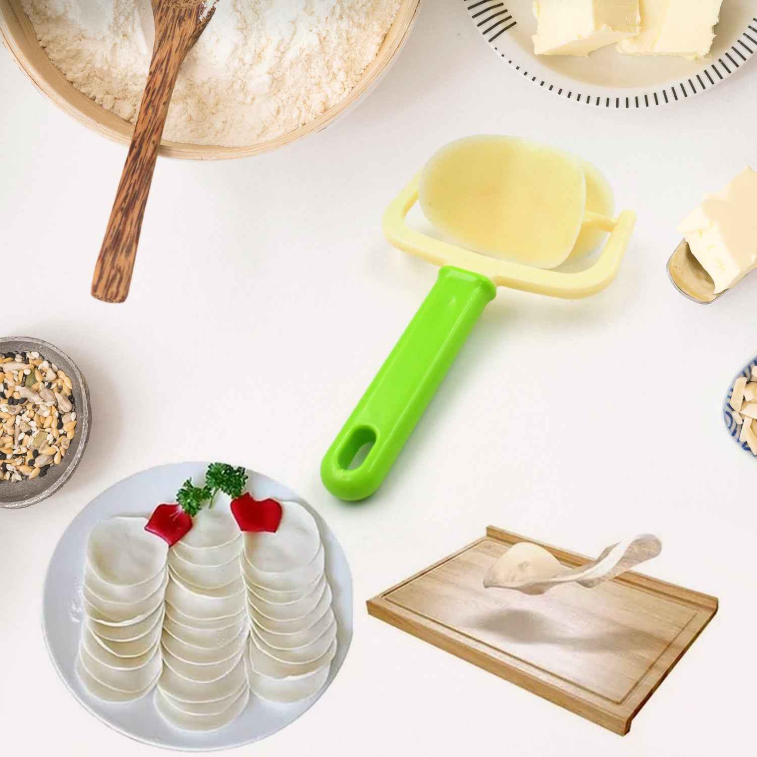 Dough Cutter Roller – Multipurpose for Puri & Baking | Quickslice