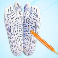 Reflexology acupressure socks with printed foot map on soft cotton fabric