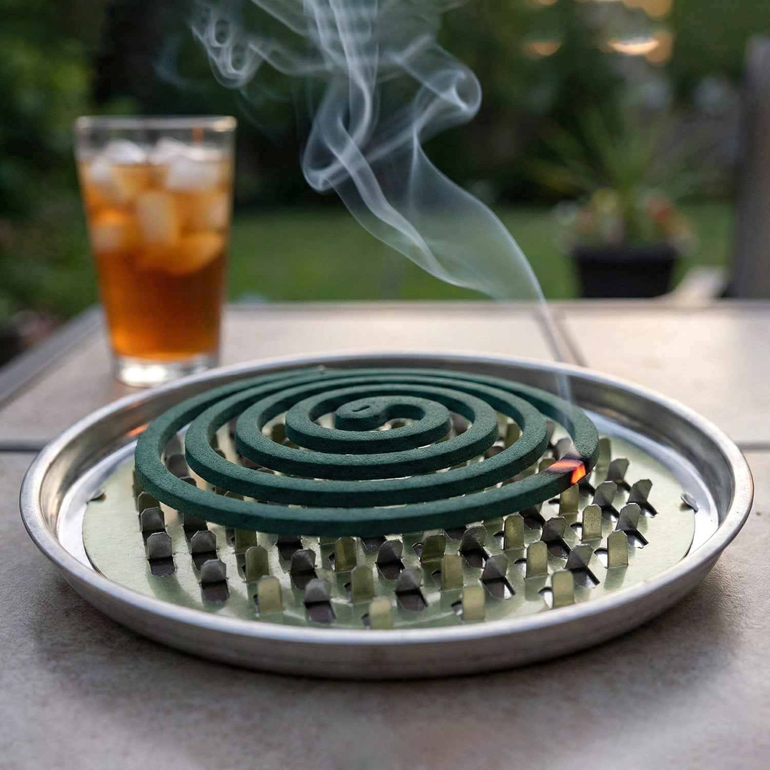 Mosquito Coil Stand – Durable Round Metal Holder with Ash Tray