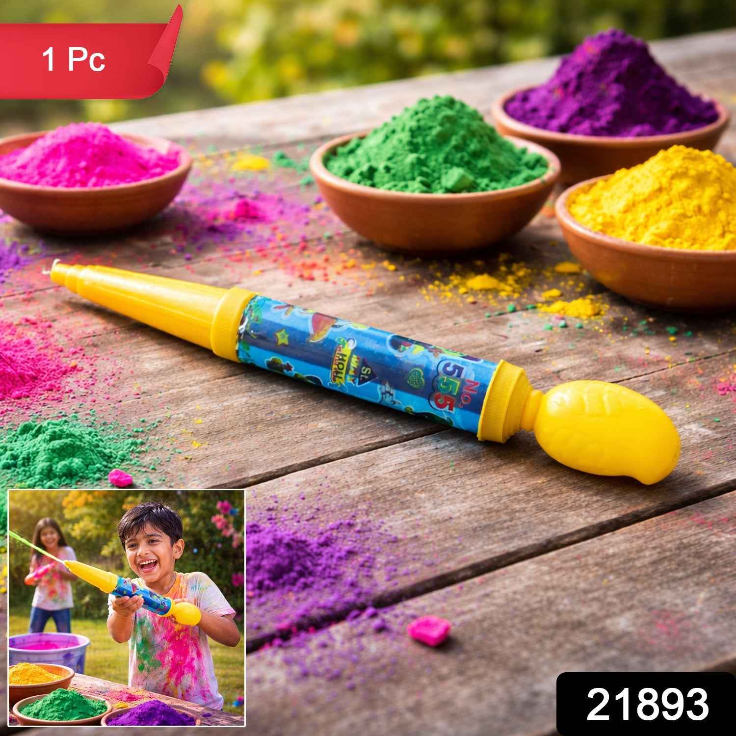 Kids Long Range Holi Water Shooter – Lightweight Plastic Pichkari Toy
