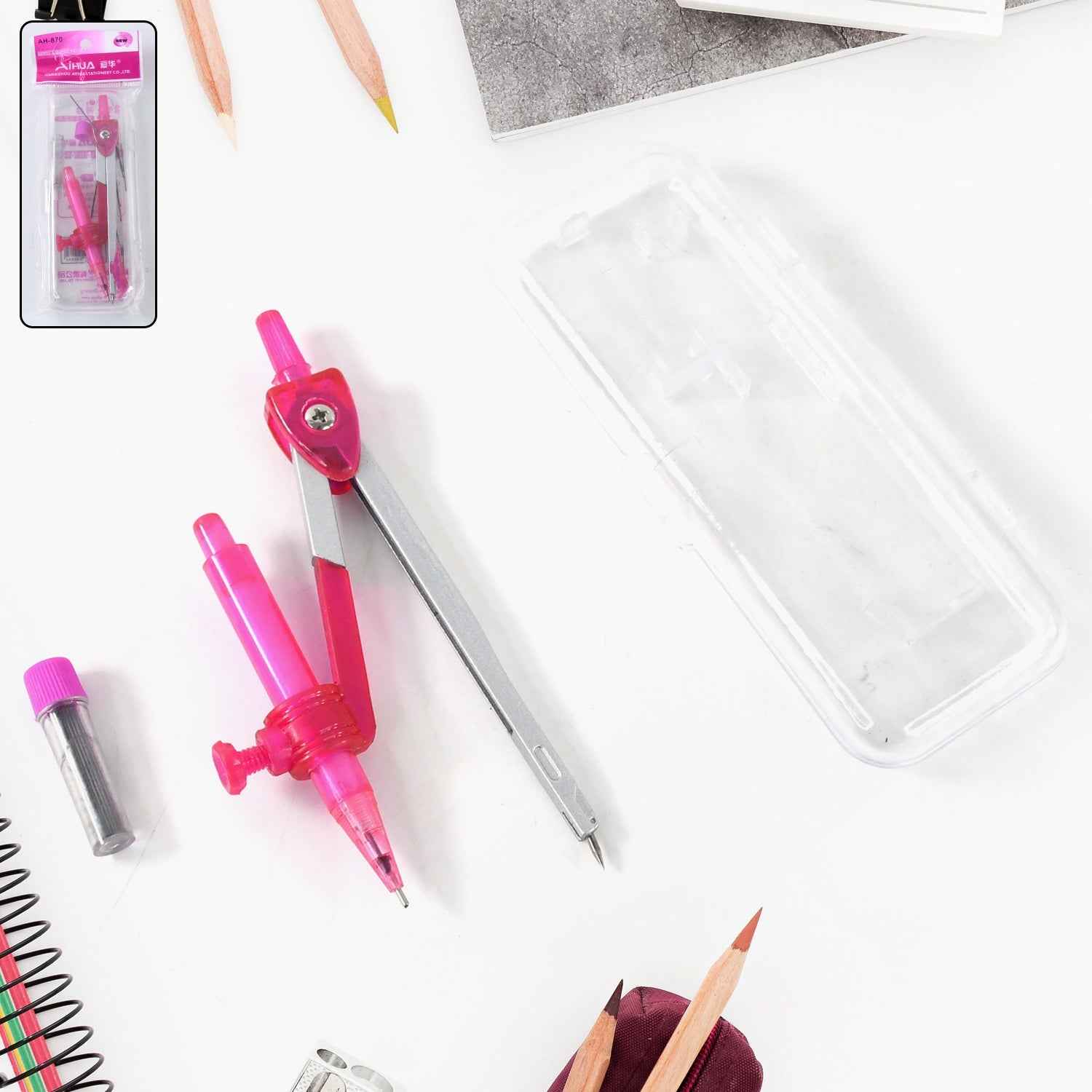 Student Geometry Compass Set – 4-in-1 Precision Drawing Kit