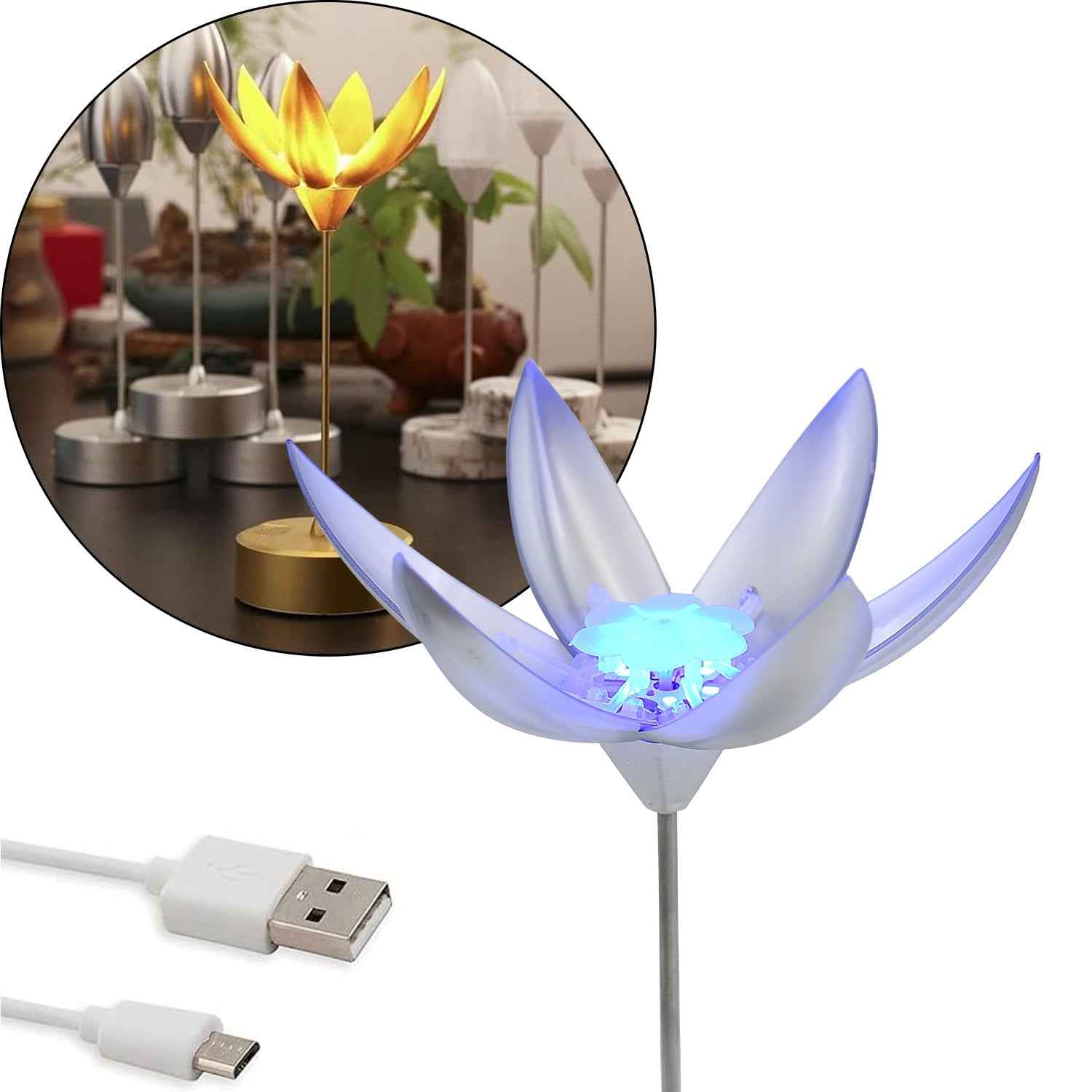 Lotus Flower Lamp – Musical, Touch Control & USB Rechargeable | Indo Glow