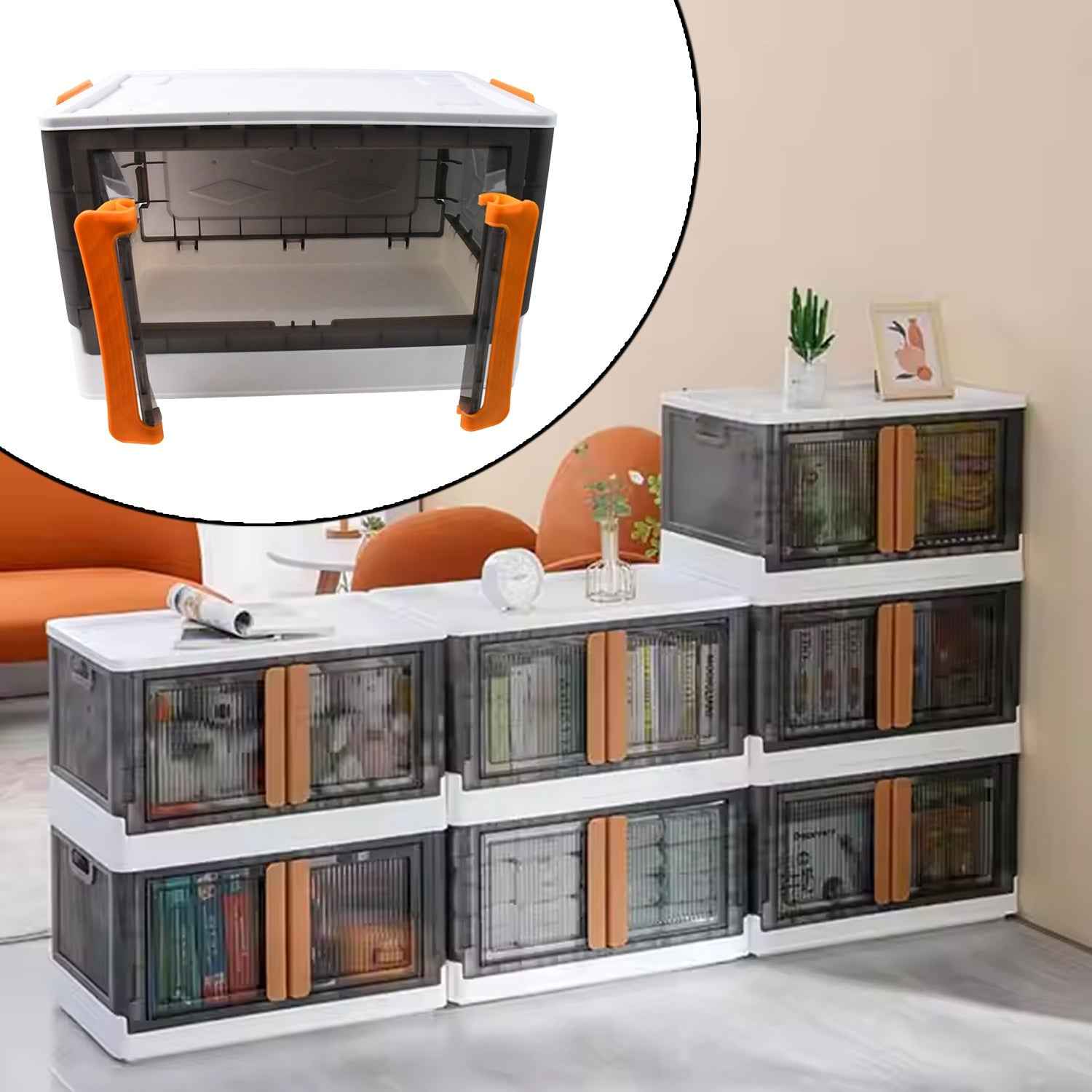 Plastic Folding Wardrobe Organizer – Space-Saving Storage with Wheels