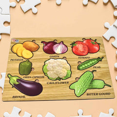 Wooden Peg Puzzle Board for Kids – Easy-Grip Educational Toy