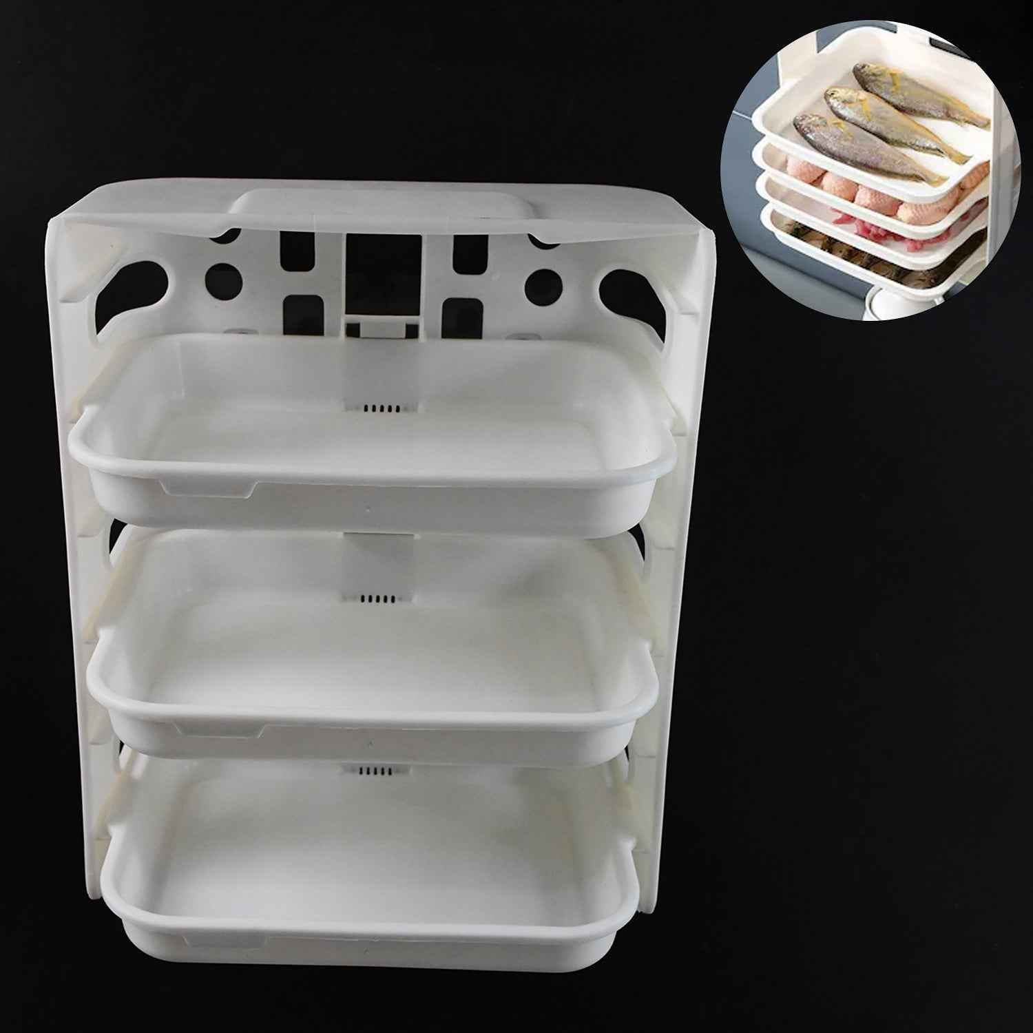 Wall-Mounted Food Organizer Rack – 3 Layer Plastic Kitchen Storage