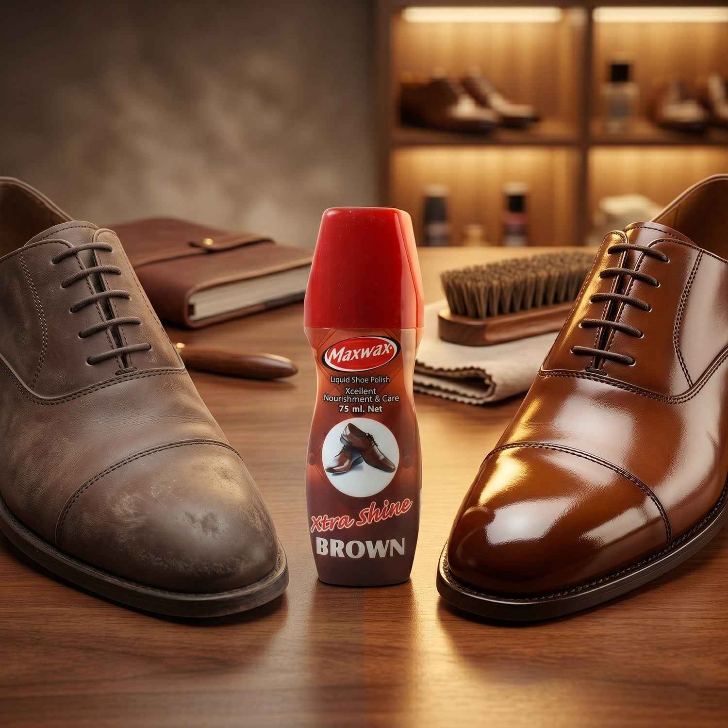 Brown Liquid Shoe Polish Ð Easy Application & Instant Shine
