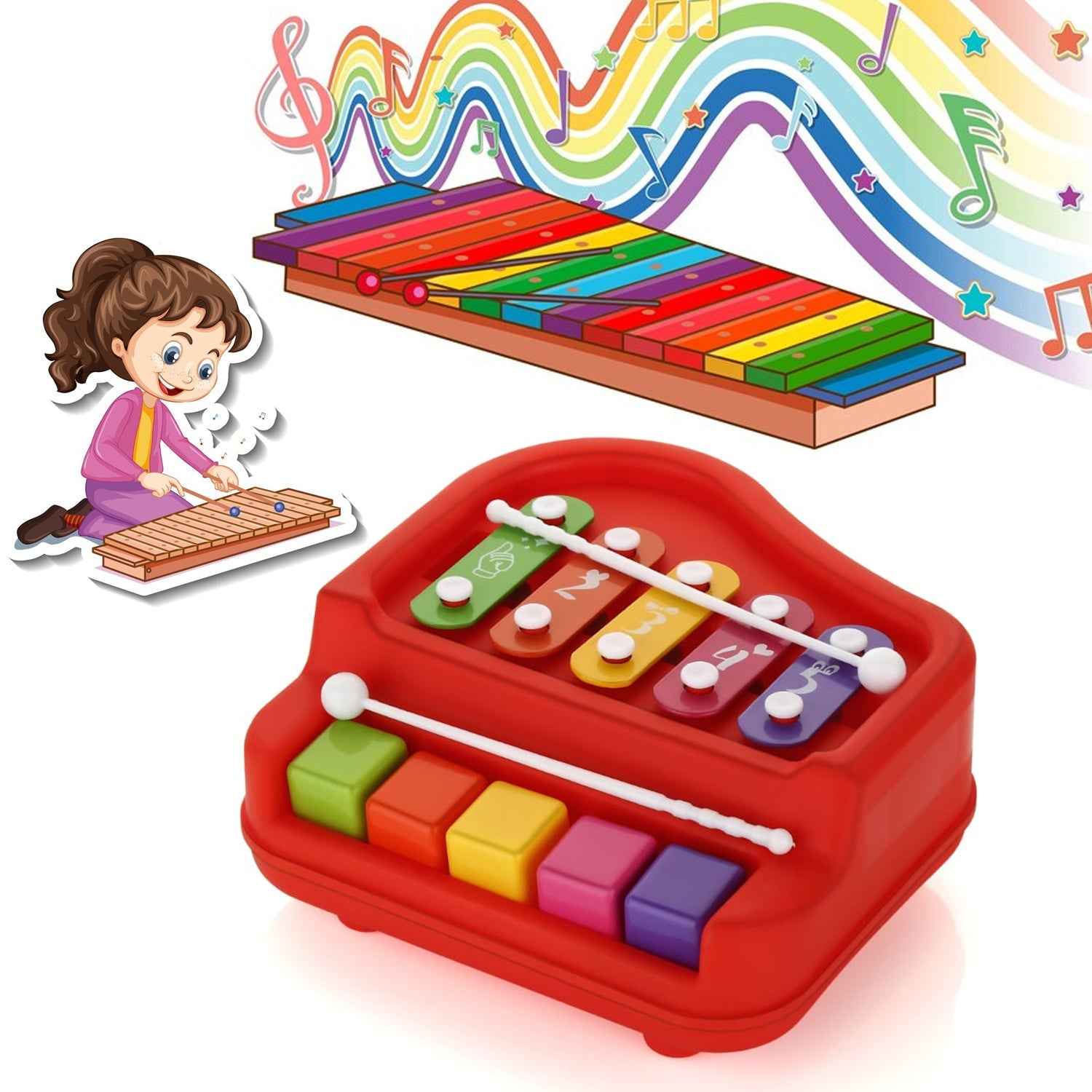 Baby Piano Xylophone – 2-in-1 Musical Toy for Toddlers | Little Learners