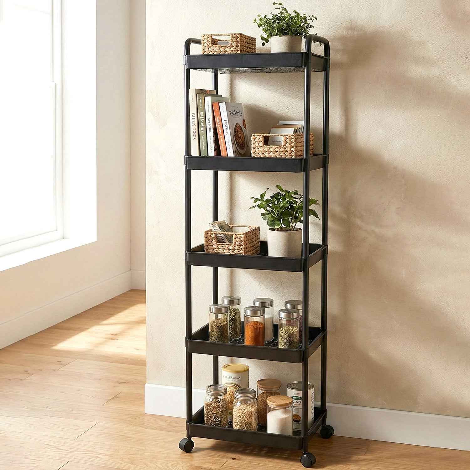 5 Layer Rolling Storage Rack – Multipurpose Mobile Organizer