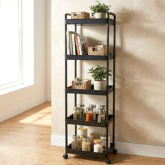 5 Layer Rolling Storage Rack – Multipurpose Mobile Organizer