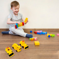 A vibrant 6 Pcs Kids Construction Vehicle Set displayed, ready for play.