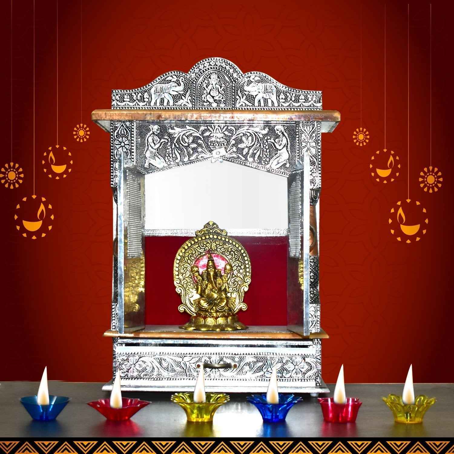 Diwali Candle Holders – Multicolor Set of 12 | Indo Glow