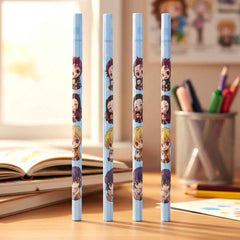 Cartoon Printed Pencil Set – 4 Cute School Writing Pencils