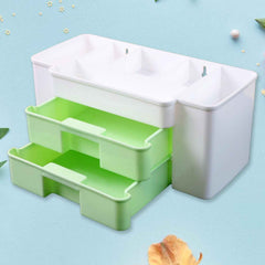Desktop Organizer – 2-Layer with Dual Drawers & Side Bin for Home & Office