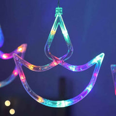 Diya Curtain String Lights – Multicolor 12 Diya | Indo Glow