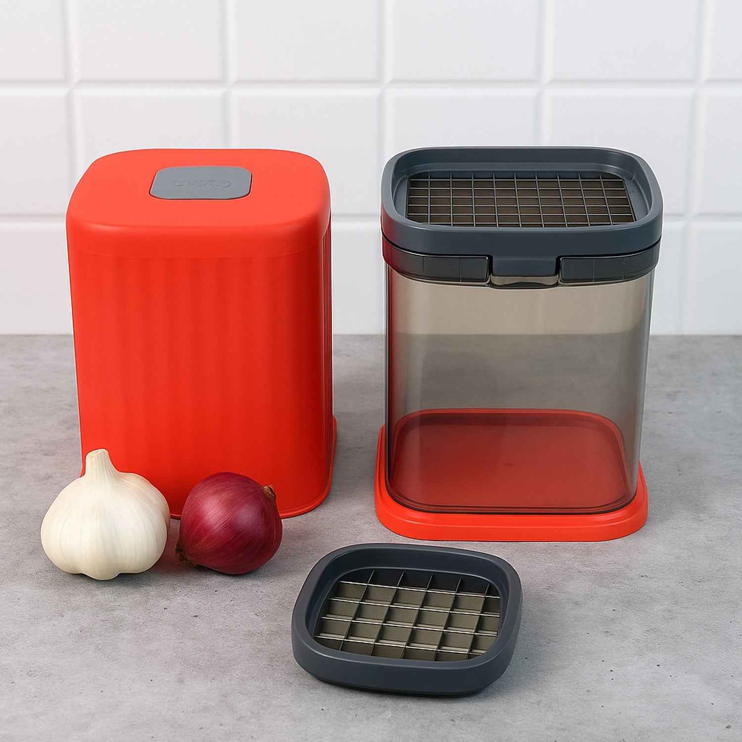 Onion Chopper – Multipurpose Manual Press with Storage Box