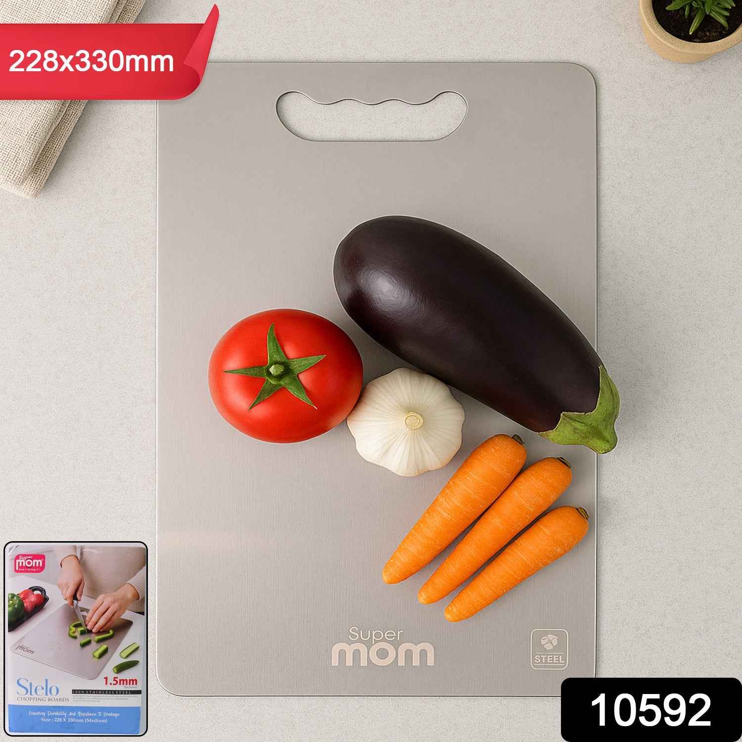 Stainless Steel Chopping Board – Durable 1.5mm Thick Cutting Surface