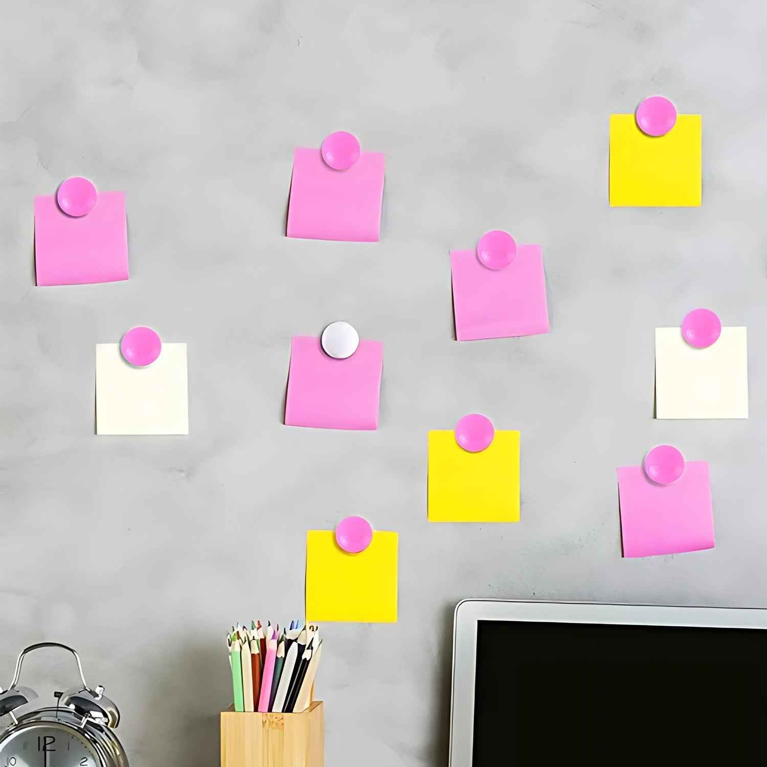 Pink Board Magnet Button – Durable 30mm Plastic Circle