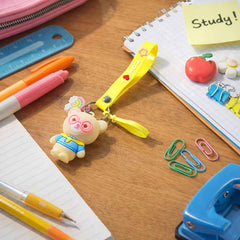 Teddy Bear Keychain – Cute Cartoon Bag Charm with Love Strap