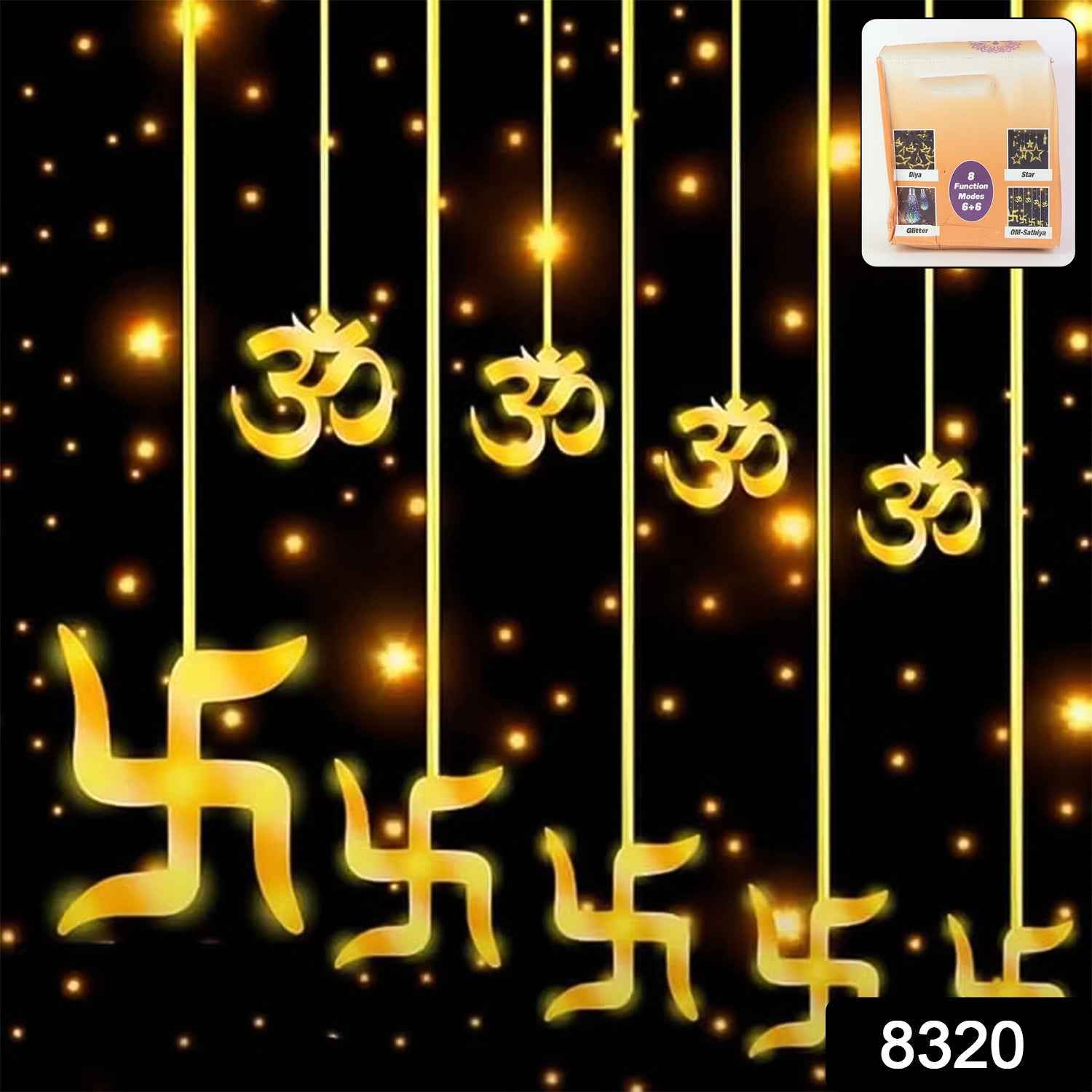 Swastik Om LED String Lights – 12 Props for Diwali Decor | Styleva