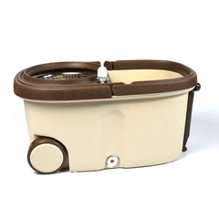 Complete Spin Mop with Bucket set, featuring a durable stainless steel rod.