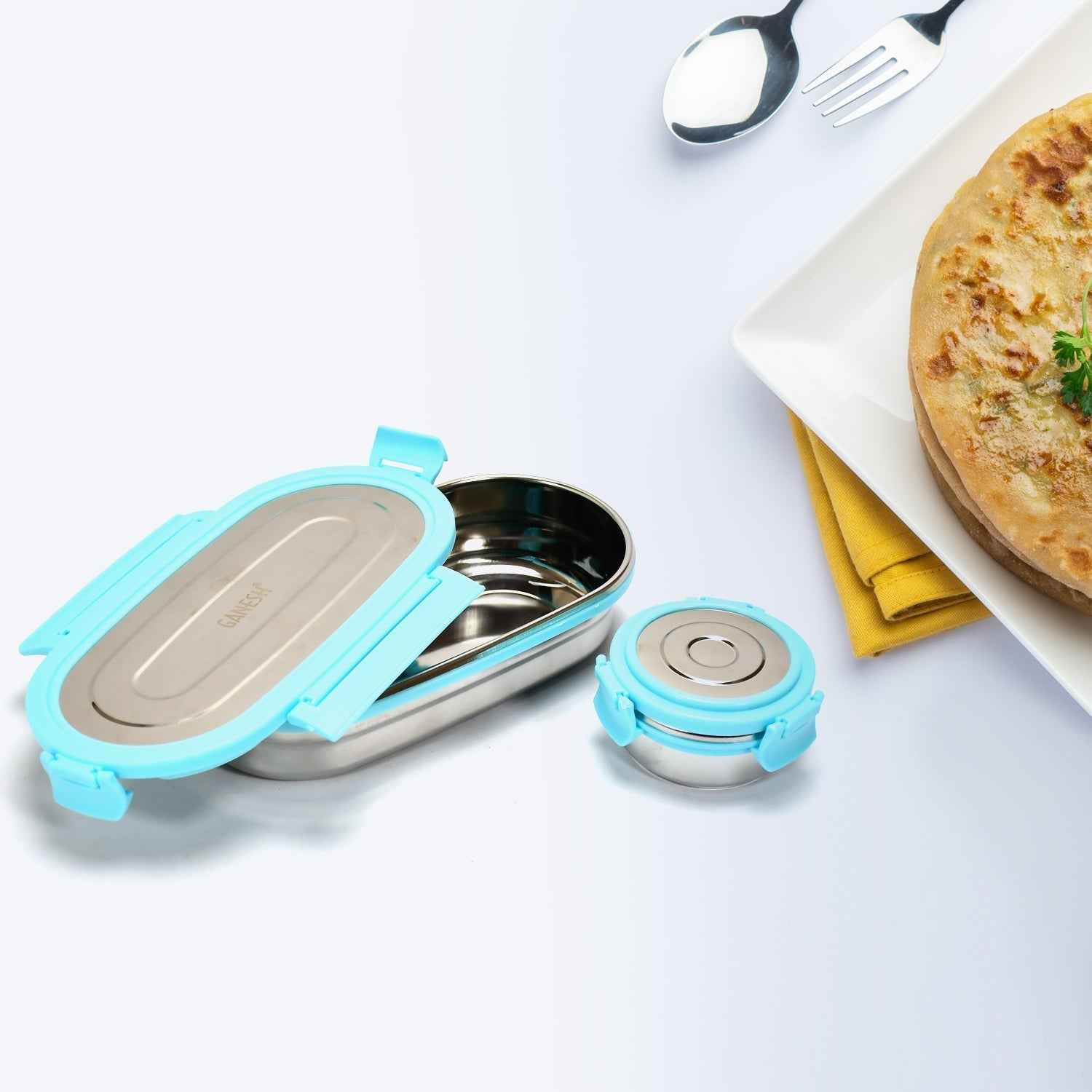 Stainless Steel Lunch Box Set of 2 | Ganesh