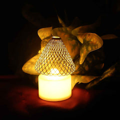 LED Flameless Candle Lights – Set of 12 with Golden Net Cover