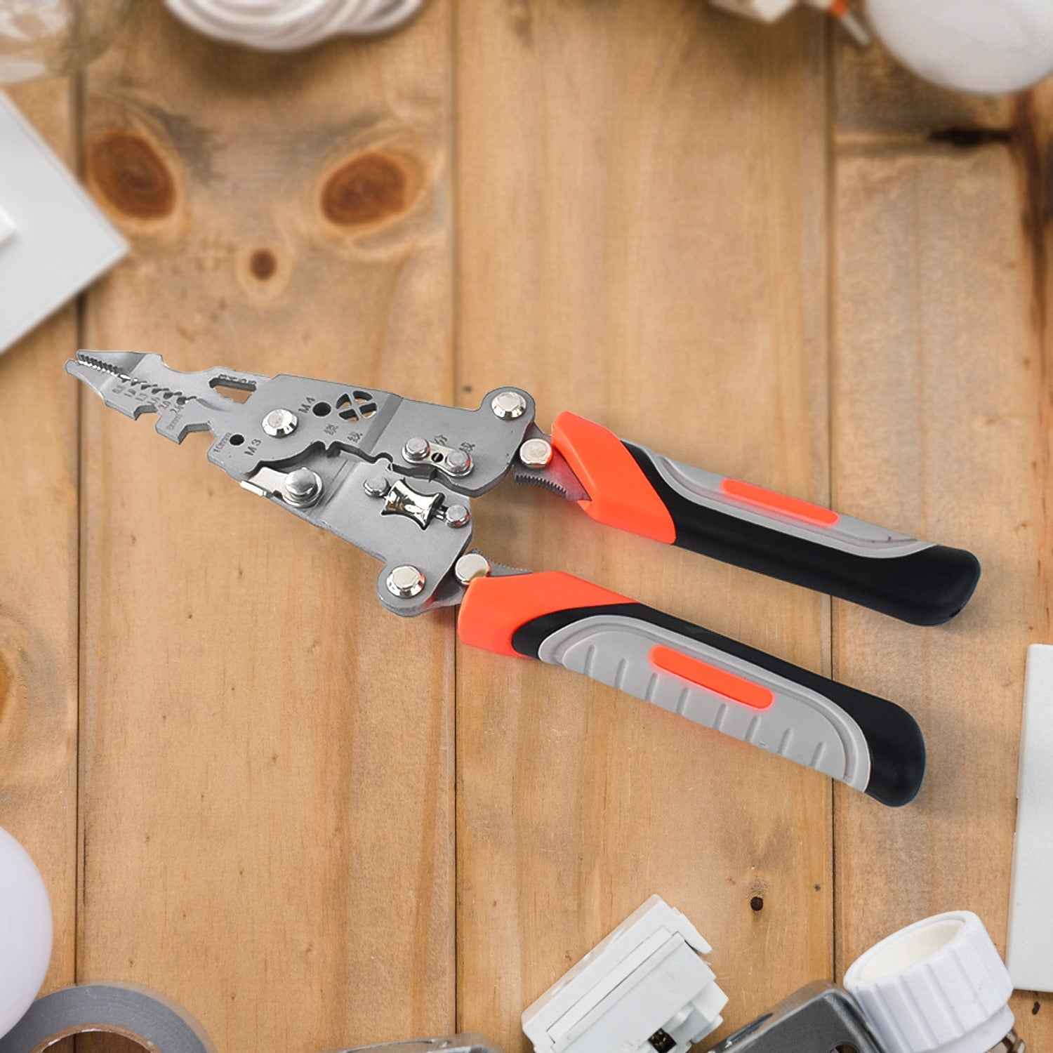 Wire Stripper Pliers 8-in-1 – Ergonomic Soft Grip Multi-Tool