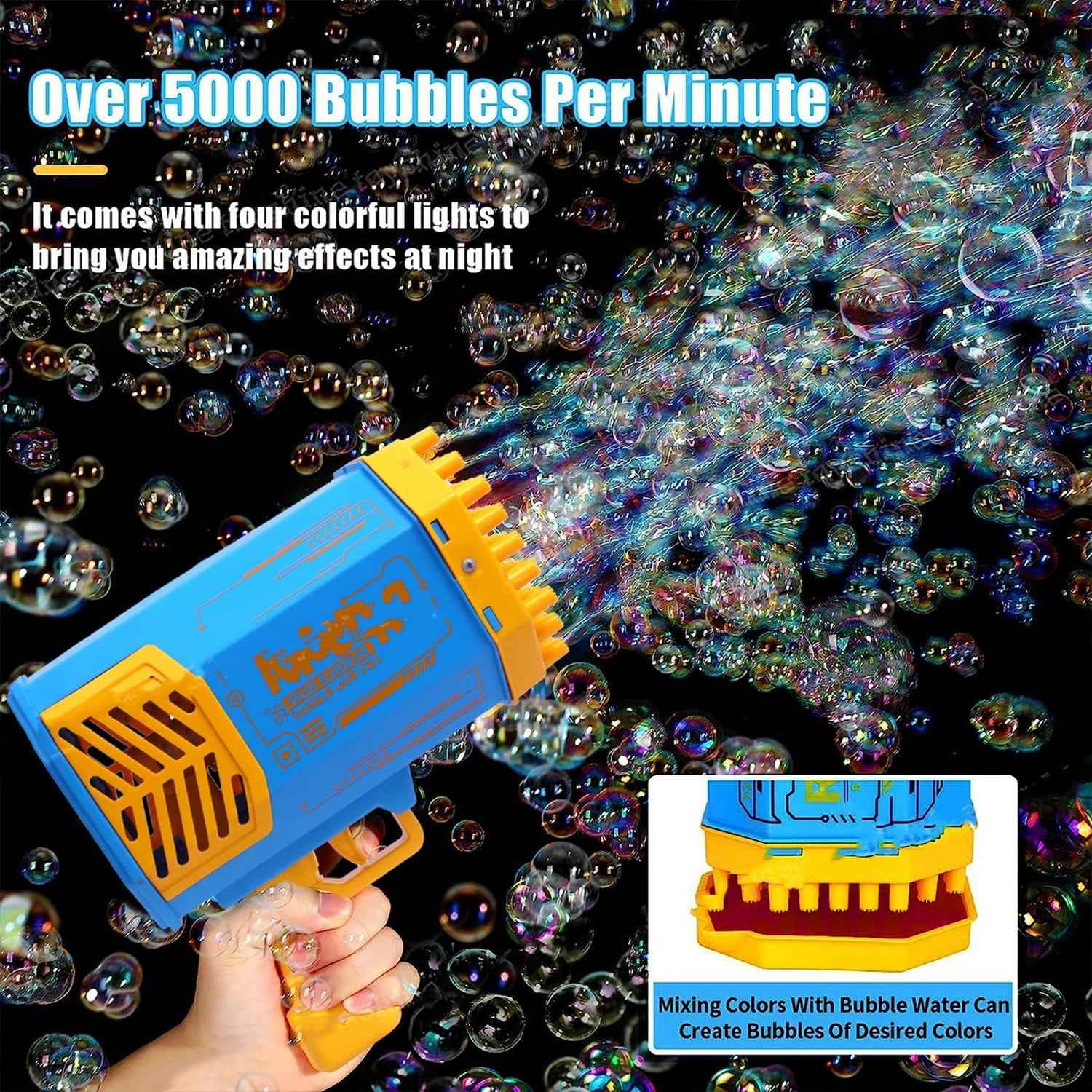 Rechargeable Bubble Gun – 69-Hole Powerful Blower for Kids | Dollverse