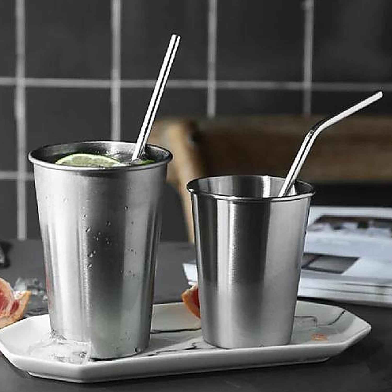 Stainless Steel Straws – Reusable Set with Travel Case | Happy Bathers