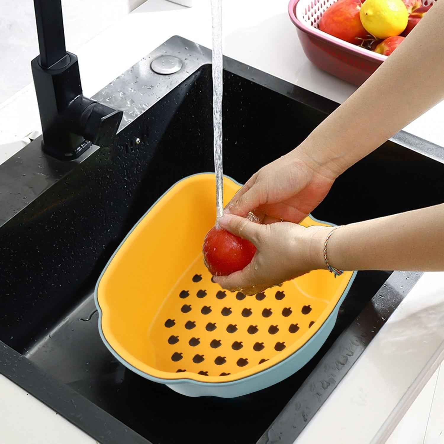Pepper Shape Washing Bowl – 2-in-1 Draining & Serving Set