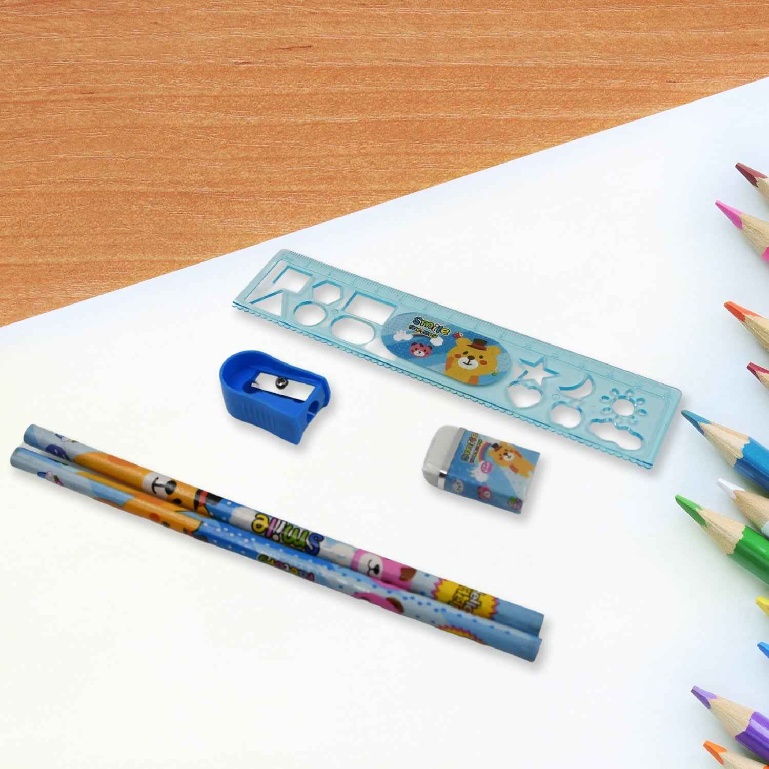 Kids Stationery Kit – 6-Piece Cartoon Set for School | TinyTrendy
