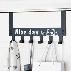 Detail of the 'Nice Day' panda cartoon design on the door hanger for a playful touch.