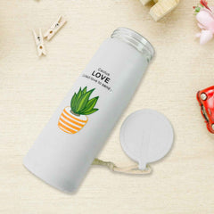Glass Water Bottle – 450ml Borosilicate Leakproof with Bamboo Lid