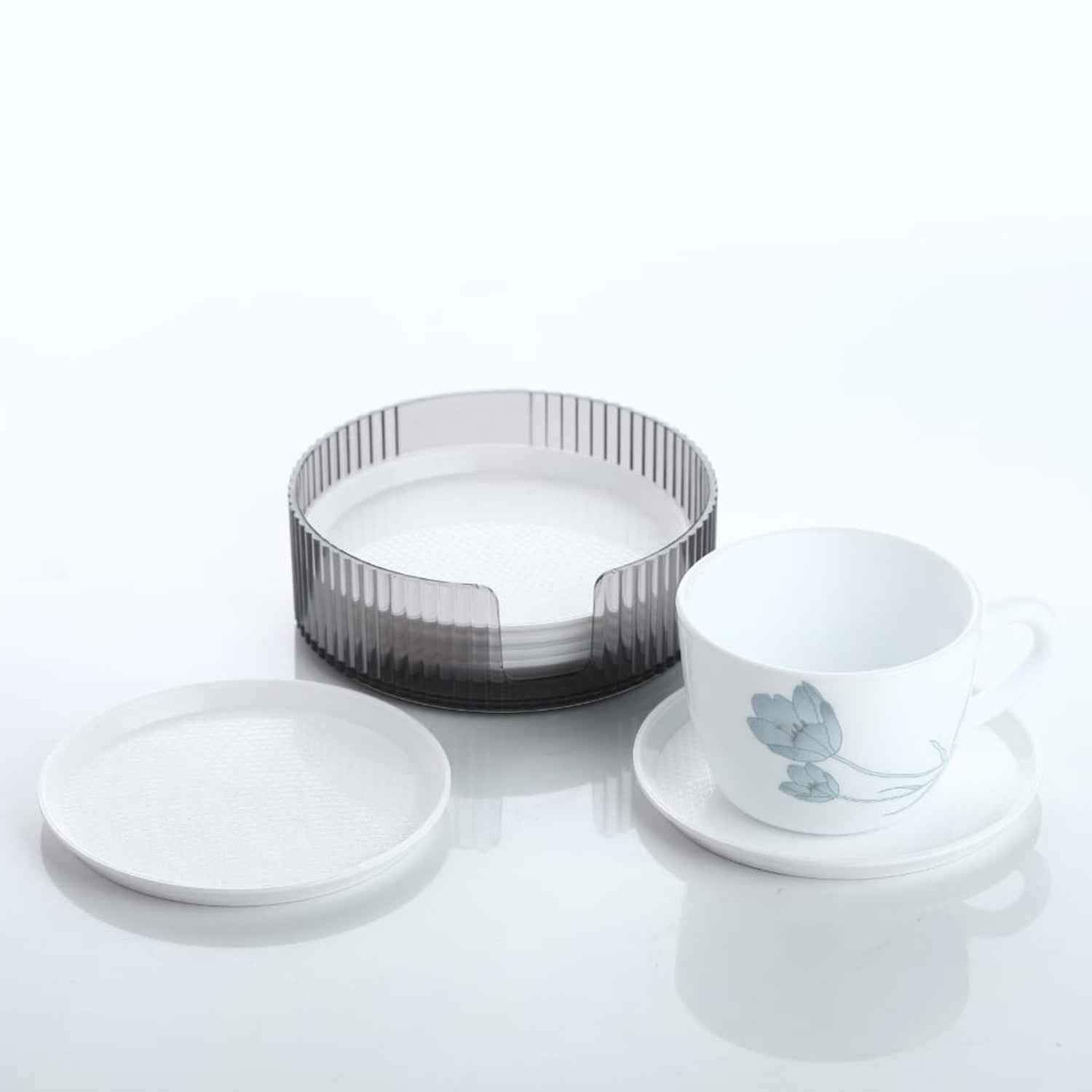 Plastic Coasters Set of 6 – Spill Protection for Tables | Tidy Table