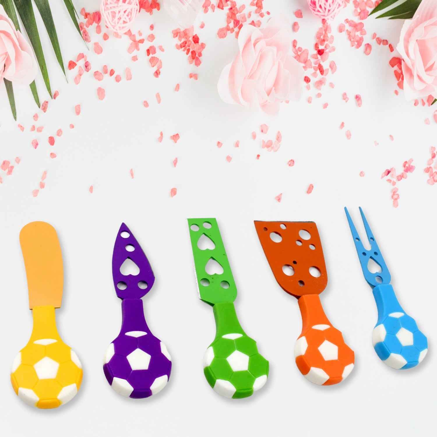 Cheese Knife Set – Stainless Steel Football Theme (5 Pcs) | Indo Glow