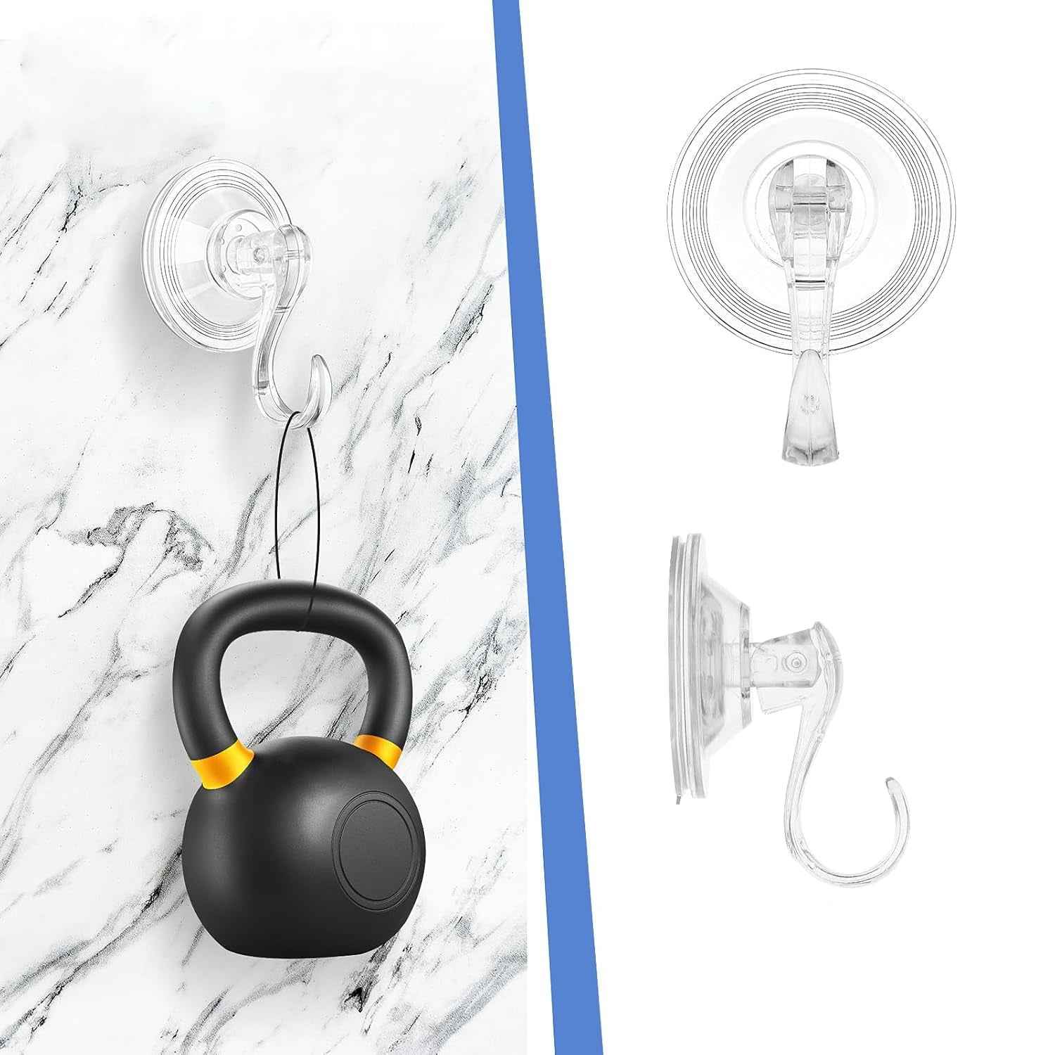 Plastic Suction Cup Hooks – Strong Hold & Reusable 4-Pc Set