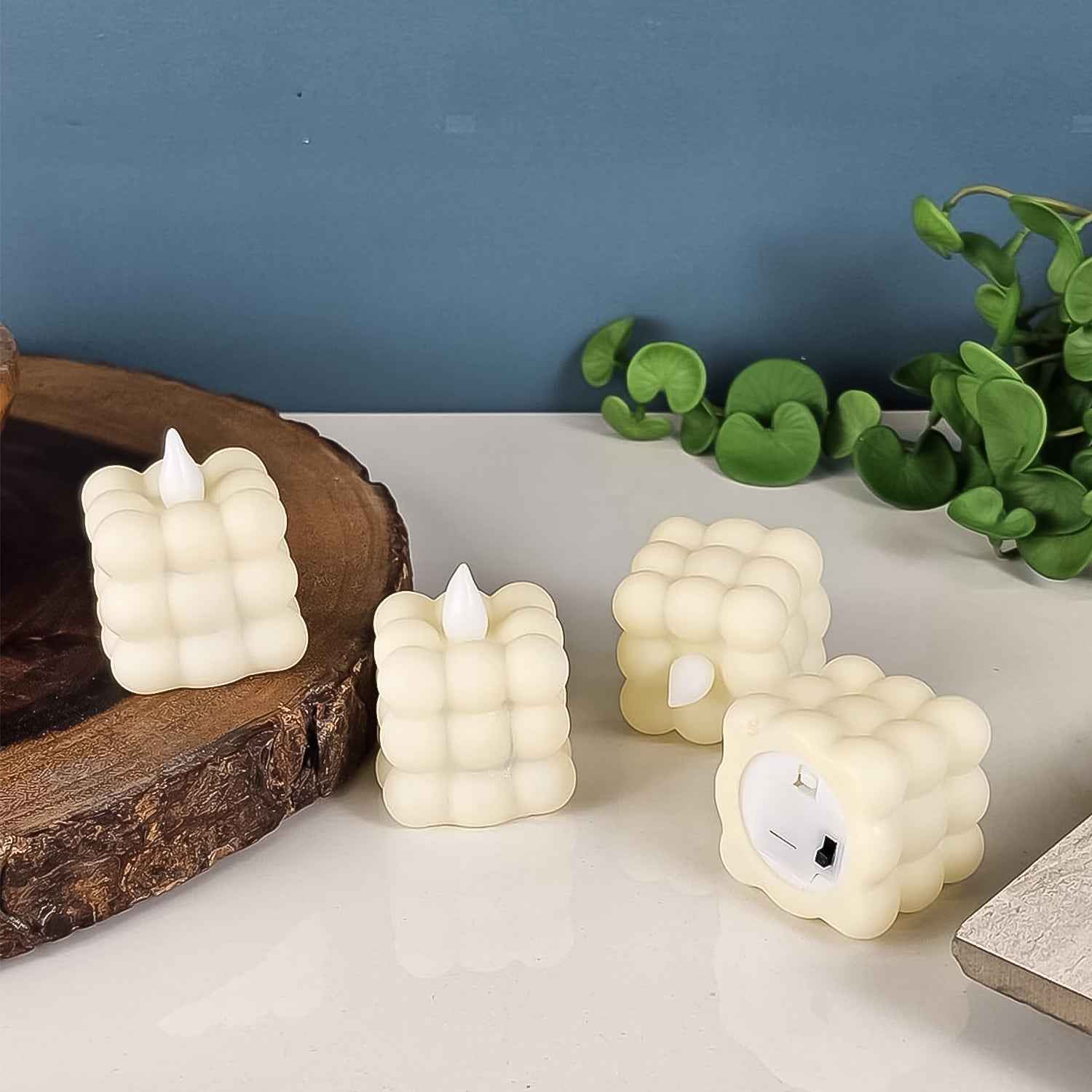 LED Flameless Cube Candles – Set of 24 Decorative Lights