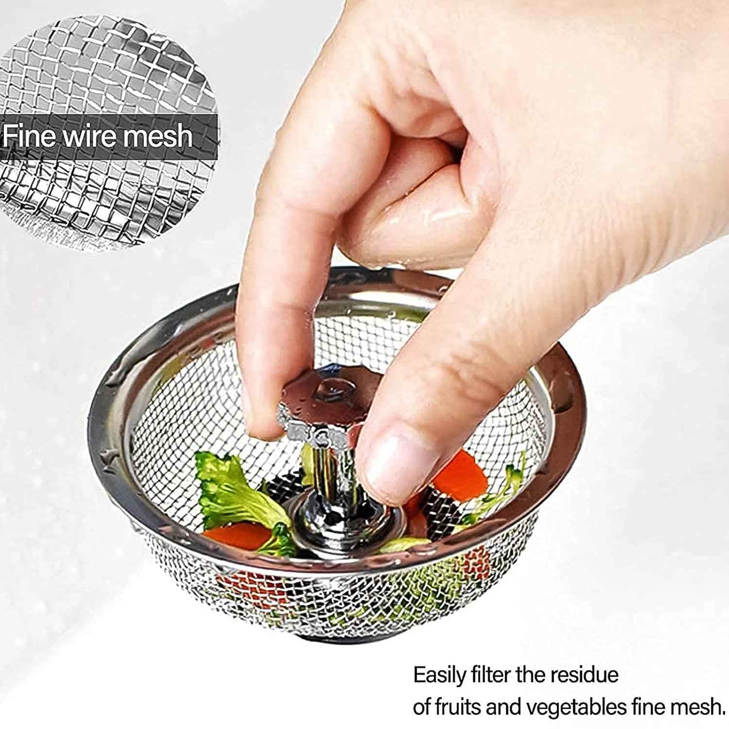 Stainless Steel Sink Strainer – Adjustable Stopper | Garth