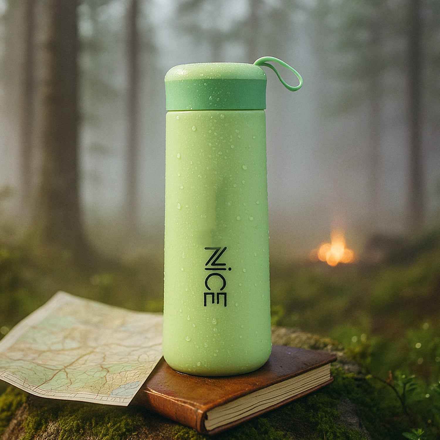 Leak-Proof Plastic Flask – Lightweight 400ML Green Bottle