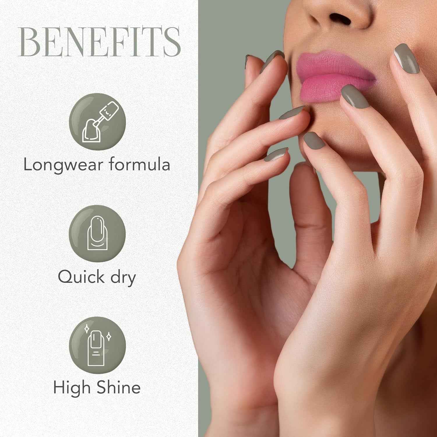 Pearl Grey Gel Nail Polish – Long-Lasting Rich Pigment 10 ML