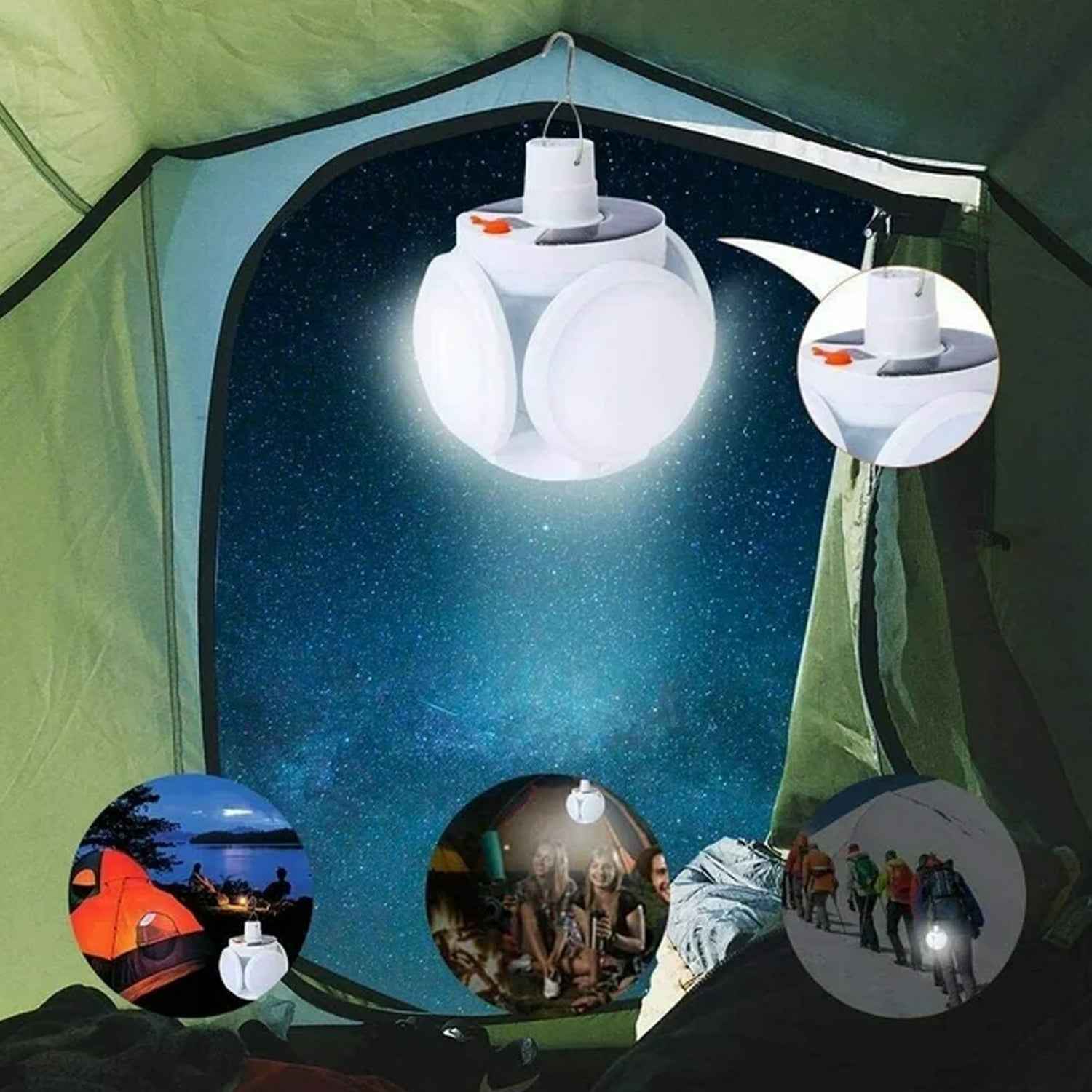 Solar Camping Light – USB Rechargeable Emergency LED | Quickslice